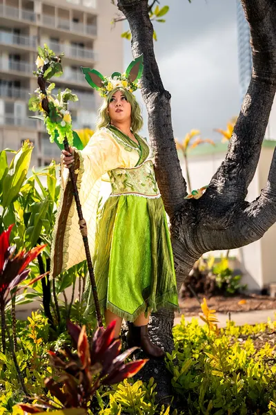 Cosplay — green fairy, staff
